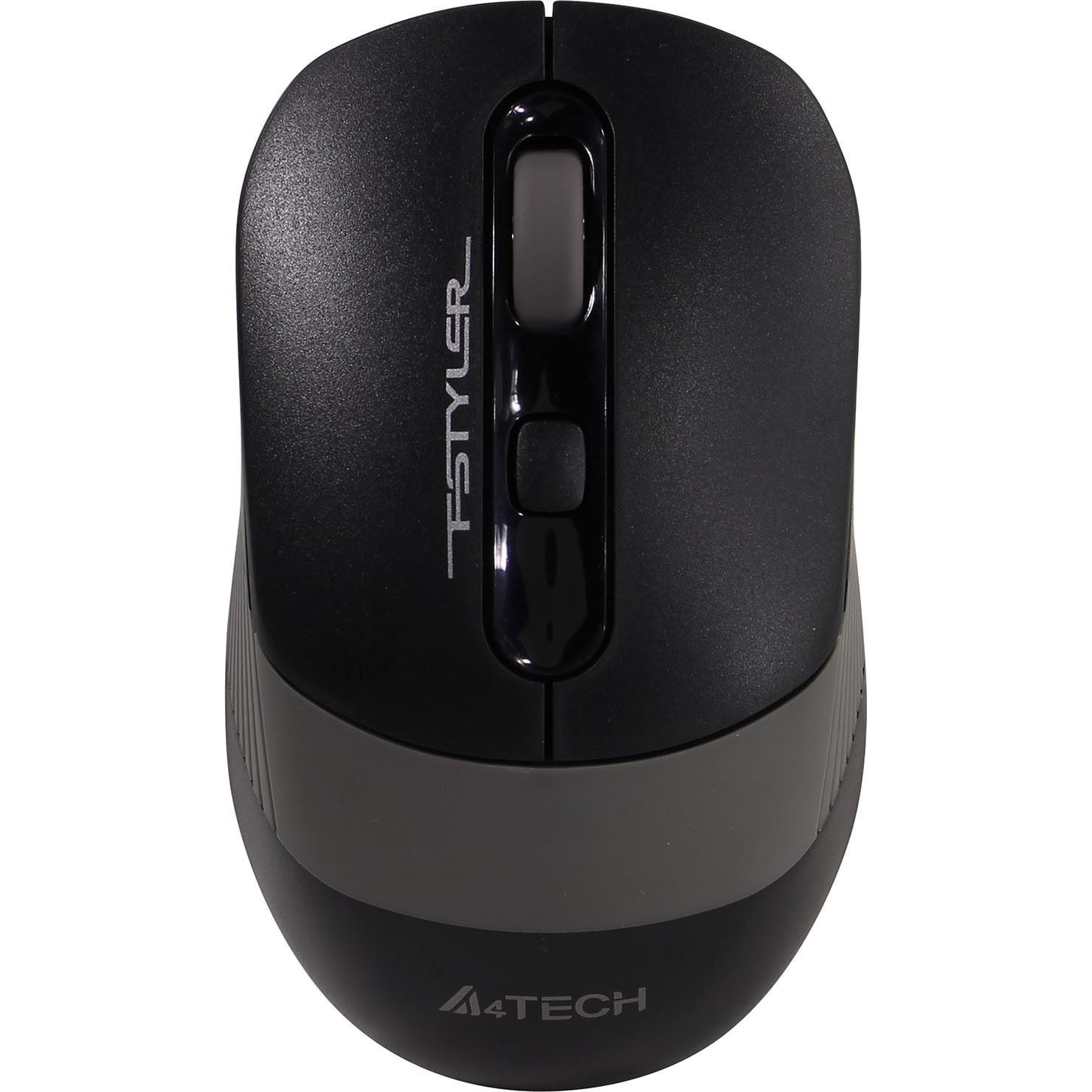 A-4Tech Мышь Fstyler FG10S черный/серый оптическая (2000dpi) беспроводная USB [1204030]