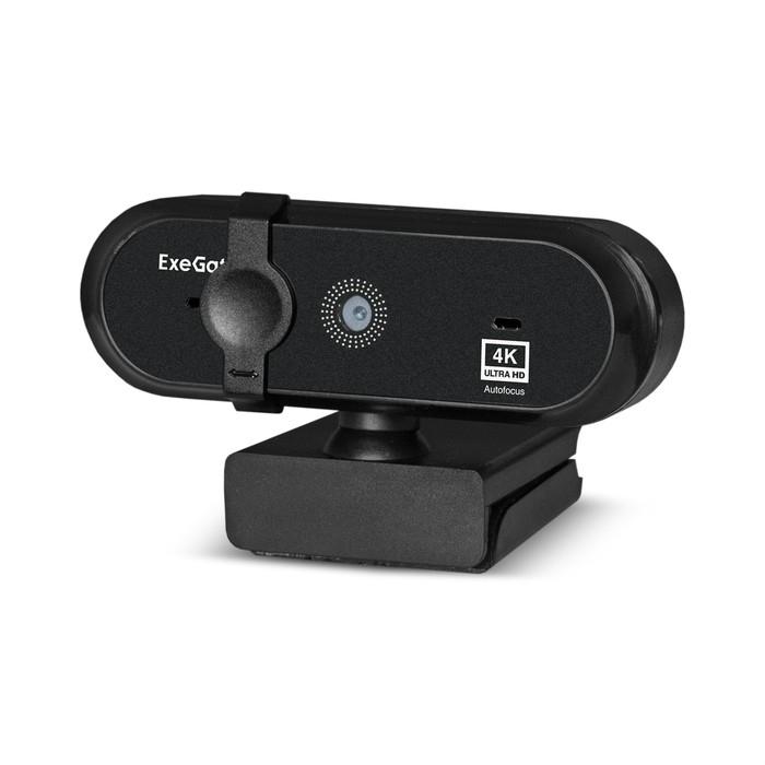 Exegate EX287383RUS Веб-камера ExeGateStream HD 4000 4K UHD T-Tripod (матрица 1/3" 8 Мп, 3840x2160, 32fps, 4-линзовый объектив (стекло), автофокус, шторка, USB, микрофон с шумоподавлением, поворотное