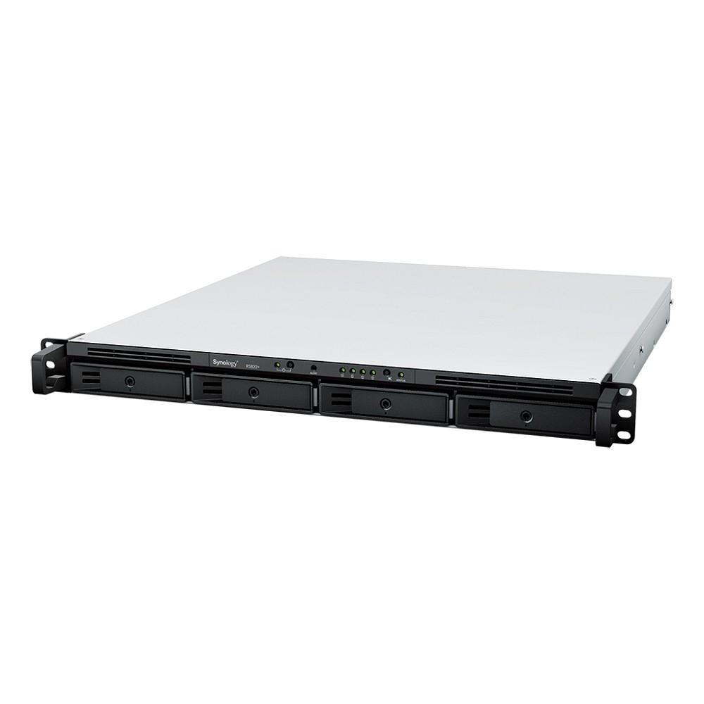 Synology RS822+ Сетевое хранилище (1U,4x3.5"/2.5" HDD, 4-core 2.2 GHz, 2 GB DDR4 ECC SODIMM, 4xGbE LAN)