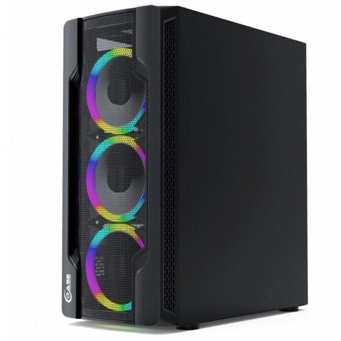 Powercase CMIXB-L4 Корпус Mistral X4 Mesh LED, Tempered Glass, 4x 120mm fan, чёрный, ATX  (CMIXB-L4)