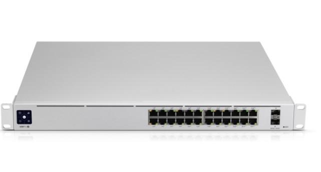 UBIQUITI USW-Pro-24-POE UniFi Switch Pro 24 PoE PoE-коммутатор в стойку, 24х 1G RJ45, 2х 10G SFP+, раздача 400 Вт