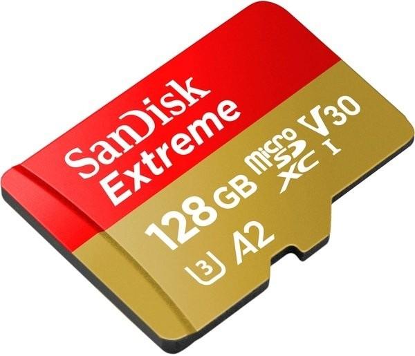 Micro SecureDigital 128GB SanDisk microSDXC Class 10 UHS-I A2 C10 V30 U3 Extreme 190MB/s [SDSQXAA-128G-GN6MN]