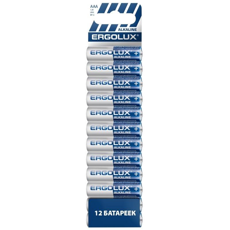 Ergolux Alkaline  BP12 LR03  (ПРОМО, LR03 BP12, мизинчиковая батарейка ААА 1.5В) (12шт. в уп-ке)