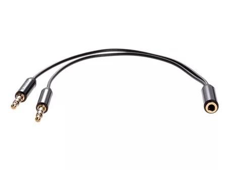 Telecom <TAV205M-0.2M> Кабель-адаптер  2*3.5ST(M)/3.5 ST(F), 0.2м, PRO [7958820049675]