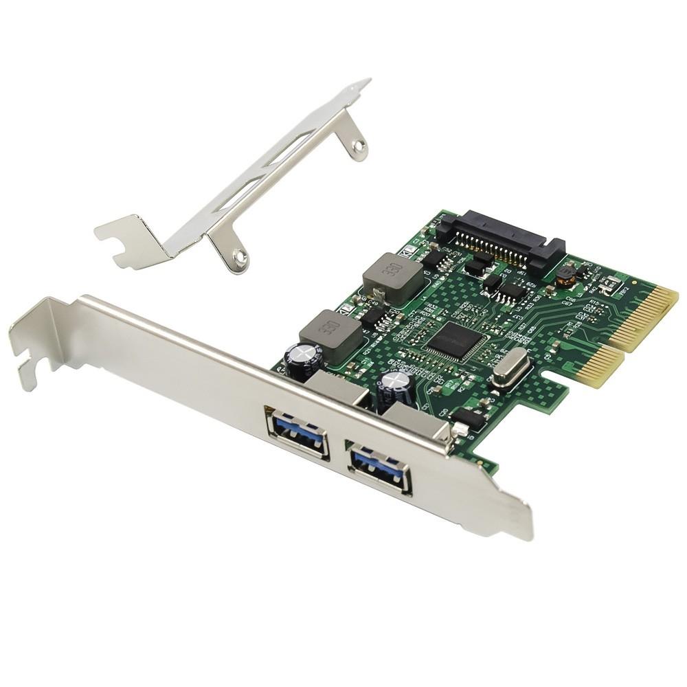 ORIENT AM-U3142PE-2A, Контроллер PCI-Ex4 v3.0, USB 3.2 Gen2, 2-port ext Type-A, ASM3142 chipset, разъем доп.питания, в комплекте LP планка крепления (31273)