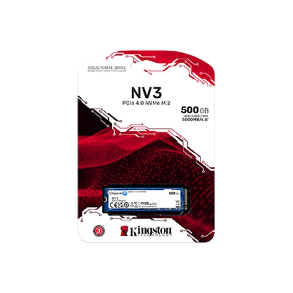 Kingston SSD NV3, 500GB, M.2(22x80mm), NVMe, PCIe 4.0 x4, 3D TLC SNV3S/500G