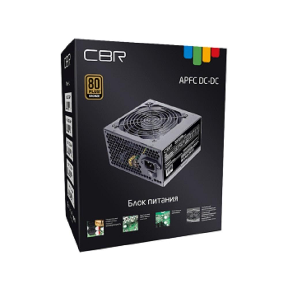 Блок питания CBR ATX 400W 80+ Bronze, DC-DC, APFC, 0.6mm, 20+4pin, 1*8-pin(4+4P), 1*6+2pin, 4*SATA, 2*IDE, 12cm fan, 1.5м кабель питания, черный [PSU-ATX400-12GM] BOX