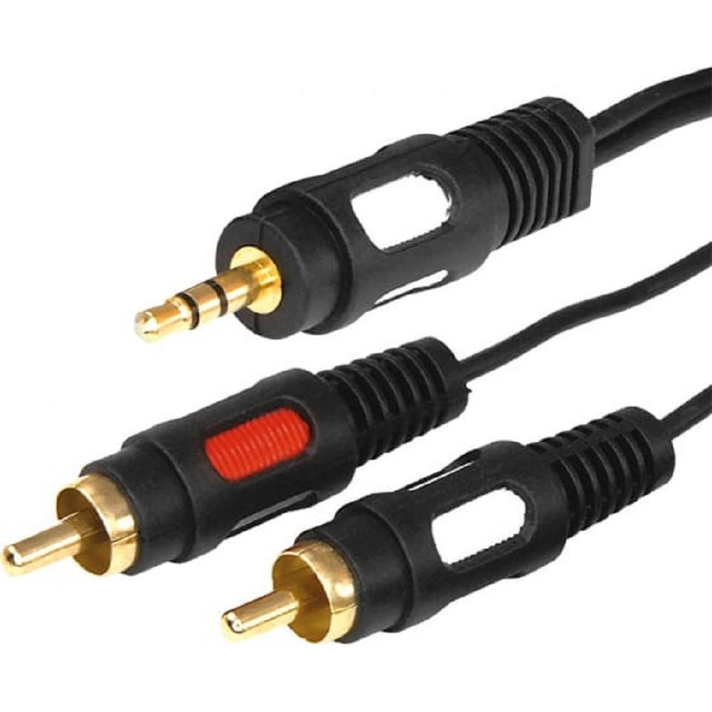 Rexant (17-4234) Шнур Стерео 3,5мм - 2 RCA, 3м, Gold