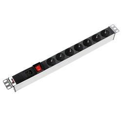 ЦМО Блок розеток Rem-16 с выкл., 7 Schuko, вход IEC 60320 C20, 16A, алюм., 19" ( бывш R-16-7S-V-440-Z)