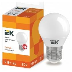 Iek LLE-G45-9-230-30-E27 Лампа светодиодная ECO G45 шар 9Вт 230В 3000К E27