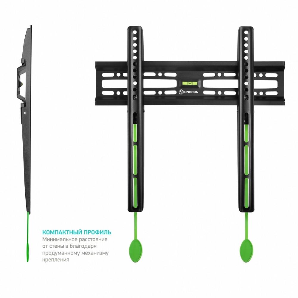 ONKRON BASIC FM2 чёрный {32"-55" Максимальная нагрузка: 50 кг VESA: 75x75, 100x100, 100x200, 200x100, 200x200, 200x300, 200x400, 300x100, 300x200, 300x300, 300x400,  400x200}