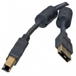 5bites UC5010-030A Проф. Кабель  USB2.0, AM/BM, зол.разъемы, ферр.кольца, 3м., черный