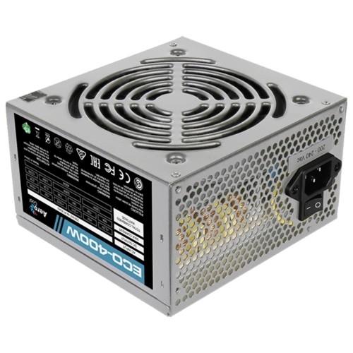 Aerocool 400W Retail ECO-400W ATX v2.3 Haswell, fan 12cm, 400mm cable, power cord, 20+4P, 12V 4P, 1x PCI-E 6P, 2x SATA, 2x PATA, 1x FDD