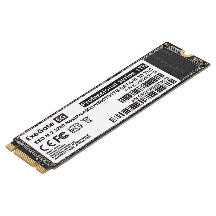 Exegate EX295280RUS Накопитель SSD M.2 2280 1Tb ExeGate NextPro+ M2UV500TS1TB (SATA-III, 22x80mm, 3D TLC)