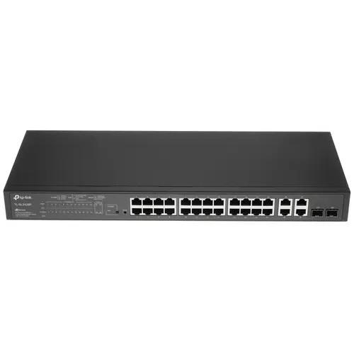 TP-Link SL2428P Коммутатор JetStream Smart с 24 портами RJ45 10/100 Мбит/с, 4 гигабитными портами RJ45 и 2 комбинированными портами RJ45/SFP