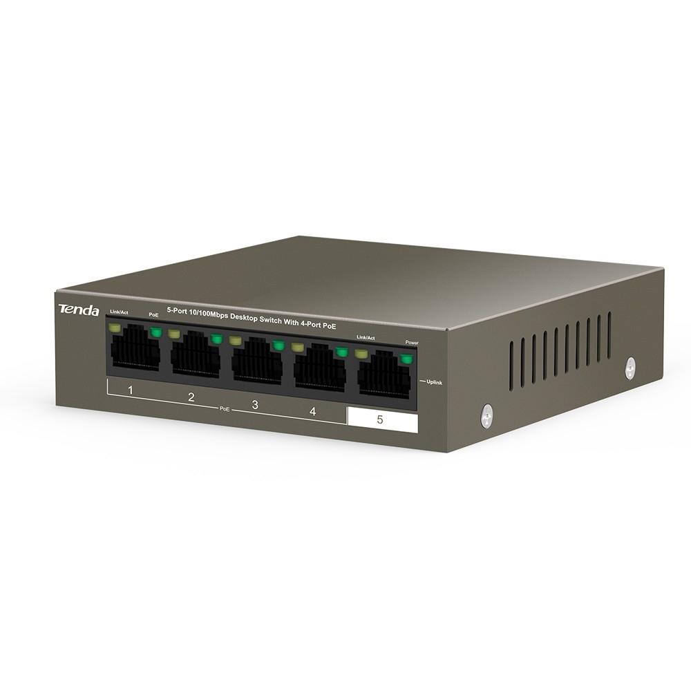 TENDA TEF1105P-4-63W Коммутатор настольный 5-Ports 10/100 Base-TX 4-Ports PoE(PoE бюджет 58W)
