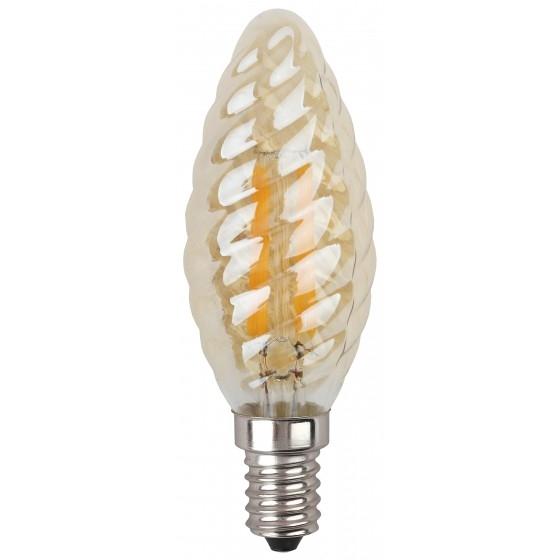 ЭРА Б0027941 Светодиодная лампа свеча витая золотая F-LED BTW-5w-827-E14 gold