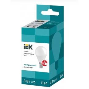 Iek LLE-G45-3-230-40-E14 Лампа светодиодная ECO G45 шар 3Вт 230В 4000К E14 IEK