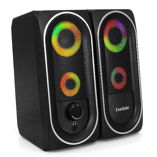 ExeGate Accord 220 (питание USB, 2х3Вт (6Вт RMS), 60-20000Гц, цвет черный, RGB подсветка, Color Box)