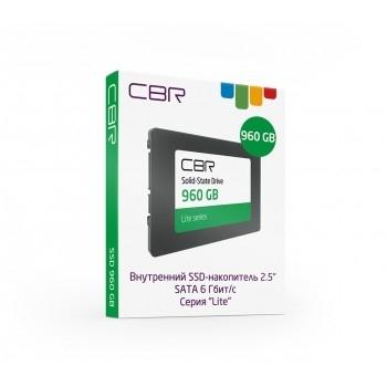 CBR SSD-960GB-2.5-LT22, Внутренний SSD-накопитель, серия "Lite", 960 GB, 2.5", SATA III 6 Gbit/s, SM2259XT, 3D TLC NAND, R/W speed up to 550/520 MB/s, TBW (TB) 480