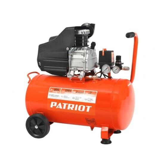 PATRIOT EURO 50-260 Компрессор [525306367] {Мощн.: 1.8 кВт; Напр.: 230В~50Гц; Об.двиг.: 2850 об/мин; Производит.: 260 л/мин; Об.ресивера: 50 л; Давл.: 8 бар; Вес: 27,5 кг;}