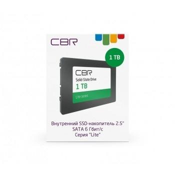 CBR SSD-001TB-2.5-LT22, Внутренний SSD-накопитель, серия "Lite", 1024 GB, 2.5", SATA III 6 Gbit/s, SM2259XT, 3D TLC NAND, R/W speed up to 550/520 MB/s, TBW (TB) 500