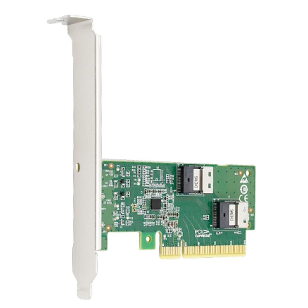 Lr-Link LRNV9F12 PCIe x8 to Two SlimSAS SFF-8654 4i Adapter, Up to 2* PCIe 4.0 U.2 NVMe SSD, PCIe 4.0 x 8