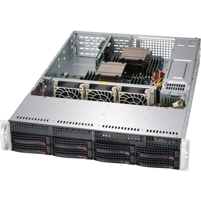 Supermicro CSE-825TQC-R802LPB 2U SC825TQC  8 x 3.5&quot; hot-swap SAS3/SATA  LP Chassis w/ Red. 800W PWS