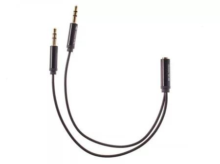 Telecom <TAV205M-0.2M> Кабель-адаптер  2*3.5ST(M)/3.5 ST(F), 0.2м, PRO [7958820049675]