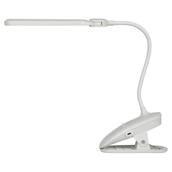 ЭРА Б0057207 Настольный светильник NLED-512-6W-W светодиодный аккумуляторный на прищепке белый