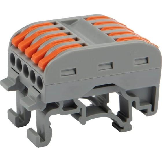 Rexant 07-5236 Клемма СМК 222-425D проходная 5-полюсная, с креплением на DIN-рейку (0,08-4 мм?) серая (20 шт./уп.)