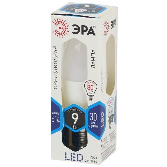 ЭРА Б0027970 Лампочка светодиодная STD LED B35-9W-840-E14 E14 / Е14 9Вт свеча нейтральный белый  свет