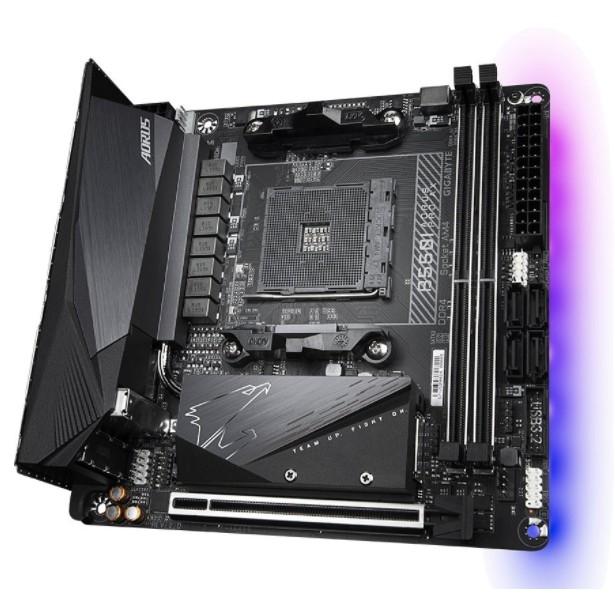 Gigabyte B550I AORUS PRO AX {Soc-AM4 AMD B550 2xDDR4 mini-ITX AC`97 8ch(7.1) 2.5Gg RAID+HDMI+DP}