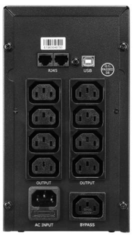 CROWN ИБП CMU-SP1200IEC USB {1200VA\720W, корпус металл, 2x12V/9AH, розетки 8*IEC+1*IEC C13, AVR, cъёмный кабель питания 1.8 м, RJ11/45, USB, LED}