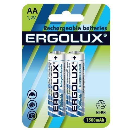 Ergolux AA-1500mAh Ni-Mh BL-2 (NHAA1500BL2, аккумулятор,1.2В)  (2 шт. в уп-ке)