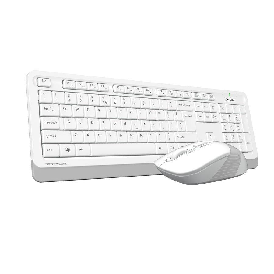 Клавиатура и мышь Wireless A4Tech FG1010 WHITE бело-серая, USB [1147575]