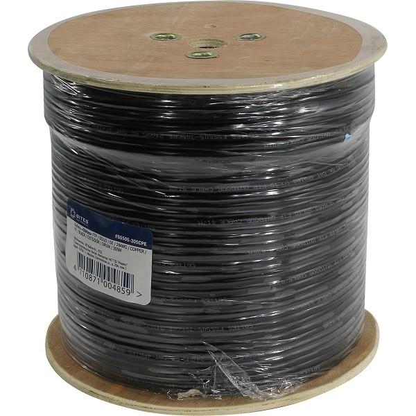 5bites Кабель FS5505-305CPE  FTP / SOLID / 5E / 24AWG / COPPER / PVC(+PE) / BLACK / OUTDOOR / MESSENGER / DRUM / 305M