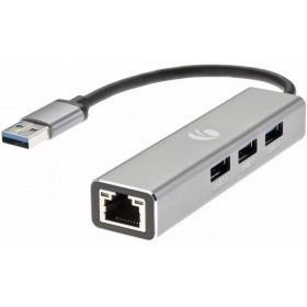 VCOM DH312A Переходник USB 3.0 -->RJ-45 1000Mbps+3 USB3.0, Aluminum Shell, 0.2м VCOM <DH312A>