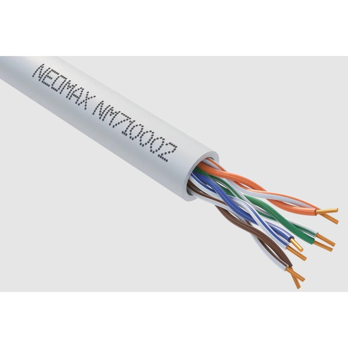 Кабель NEOMAX [NM710002] U/UTP cat.5e 4x2x0.52, 24 AWG, медь, внутренний, PVC, 305м, серый