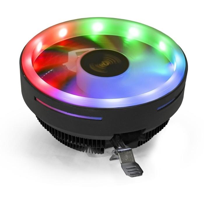 Exegate EX286157RUS Кулер ExeGate Dark Magic EE126R-PWM.RGB (Al black coating, LGA775/1150/1151/1155/1156/1200/AM2/AM2+/AM3/AM3+/AM4/FM1/FM2/754/939/940, TDP 95W, Fan 120mm, PWM, 900-2000RPM, Hydro be