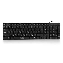 CBR KB 110 Black USB, Клавиатура офисн.,поверхность под карбон, переключение языка 1 кнопкой (софт)