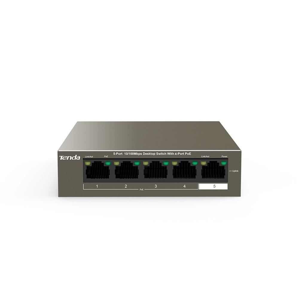 TENDA TEF1105P-4-63W Коммутатор настольный 5-Ports 10/100 Base-TX 4-Ports PoE(PoE бюджет 58W)