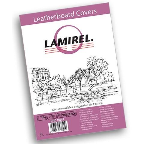 Обложки Lamirel Delta A4, картонные, с тиснением под кожу , цвет: черный, 250г/м?, 100шт (LA-78687)