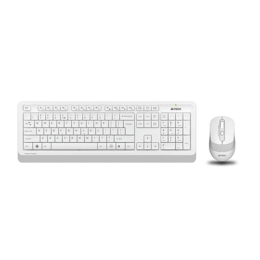 Клавиатура и мышь Wireless A4Tech FG1010 WHITE бело-серая, USB [1147575]