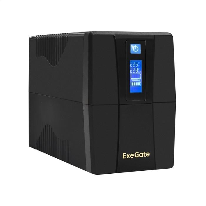 Exegate EX292791RUS ИБП ExeGate Power Smart ULB-1000.LCD.AVR.2SH <1000VA/550W, LCD, AVR, 2*Schuko, Black>