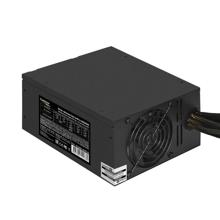 Exegate EX292190RUS Серверный БП 400W ExeGate ServerPRO-400ADS (ATX, APFC, КПД 82% (80 PLUS), 2x8cm fans, 24pin, (4+4)pin, PCIe, 9xSATA, black)