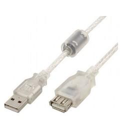 Cablexpert Кабель удлинитель USB2.0 Pro, AM/AF, 4,5м, экран, 2 феррит.кольца, прозрачный (CCF-USB2-AMAF-TR-15)