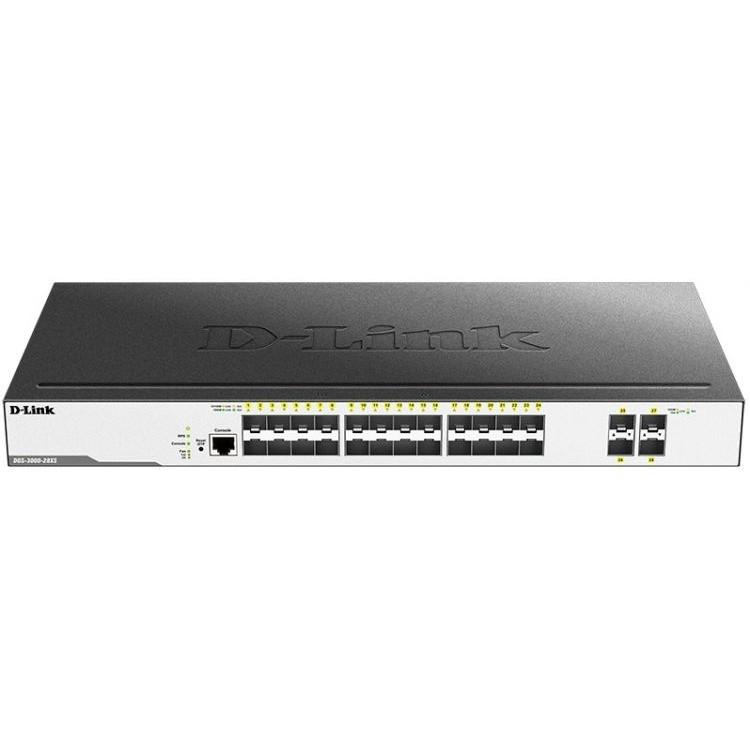 D-Link DGS-3000-28XS/B1A Управляемый коммутатор 2 уровня с 24 портами 1000Base-X SFP и 4 портами 10GBase-X SFP+