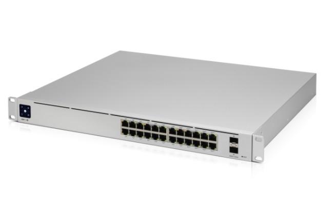 UBIQUITI USW-Pro-24-POE UniFi Switch Pro 24 PoE PoE-коммутатор в стойку, 24х 1G RJ45, 2х 10G SFP+, раздача 400 Вт