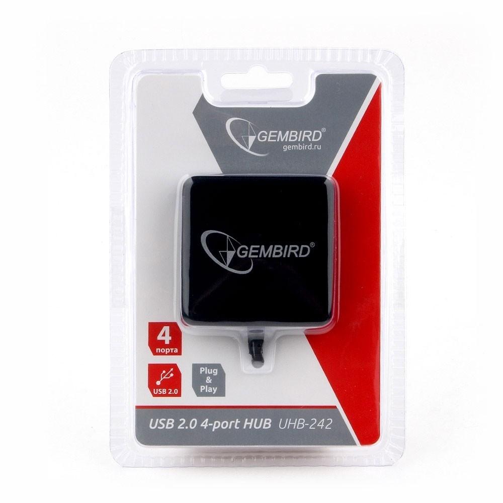 GEMBIRD  HUB USB2.0 4-port [UHB-242] , 4 порта, блистер,черный
